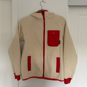Cotopaxi Cream and Red Fleece Jacket